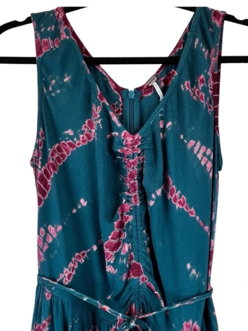 NEW YFB Young Fabulous & Broke Maxi Dress in Dark Teal Savannah Wash Tie Dye S - Picture 4 of 11